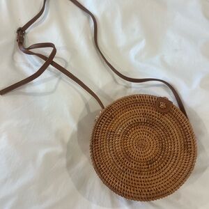 Brown Woven Crossbody Bag